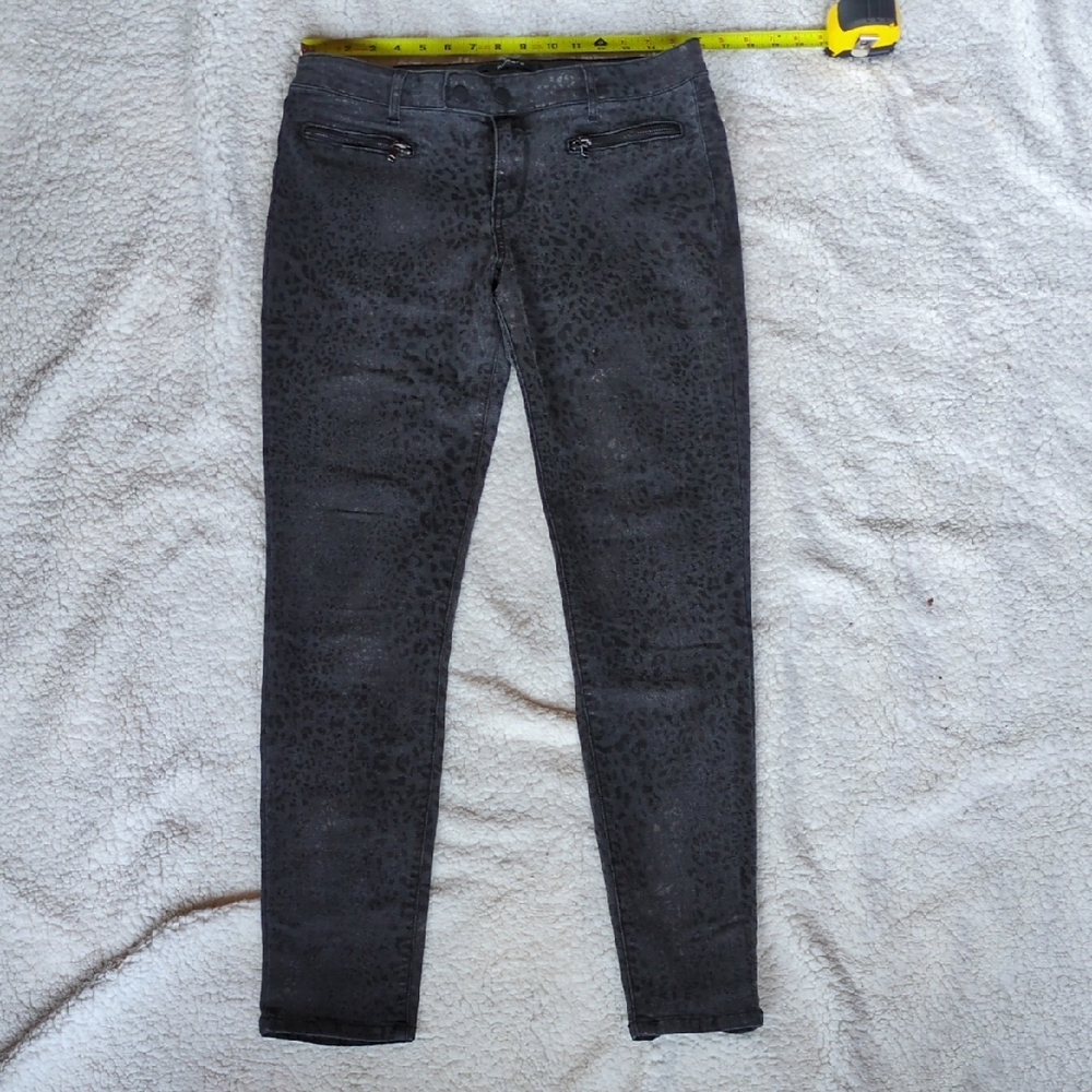 NuMe Black Leopard Skinny Jeans